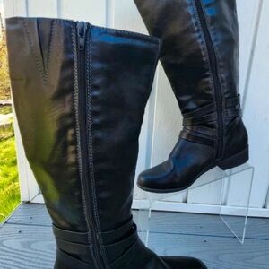 Natural Soul Black Knee-High Zip Riding Boots